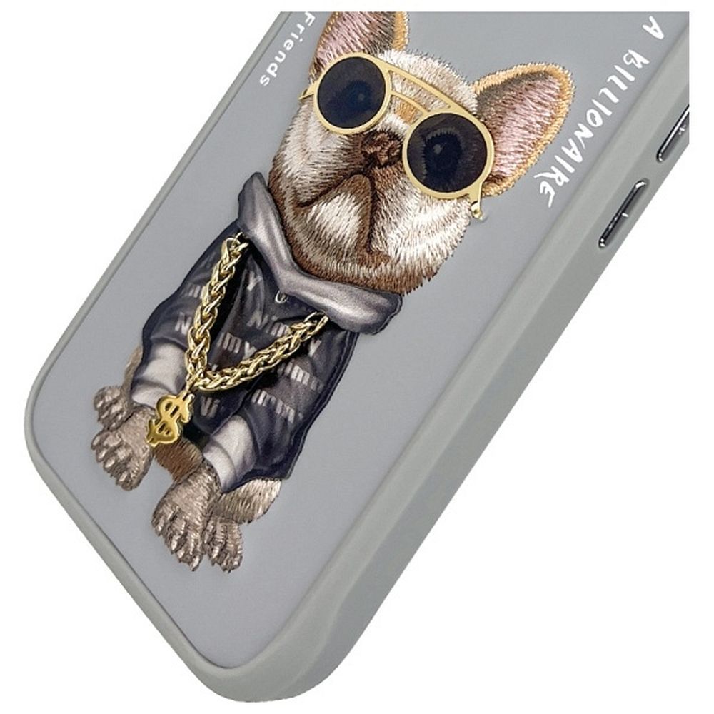 878f9143091fb9c875c4d652dda6b3a2 NIMMY case GLASSES COOL DOG for IPHONE 16 gray