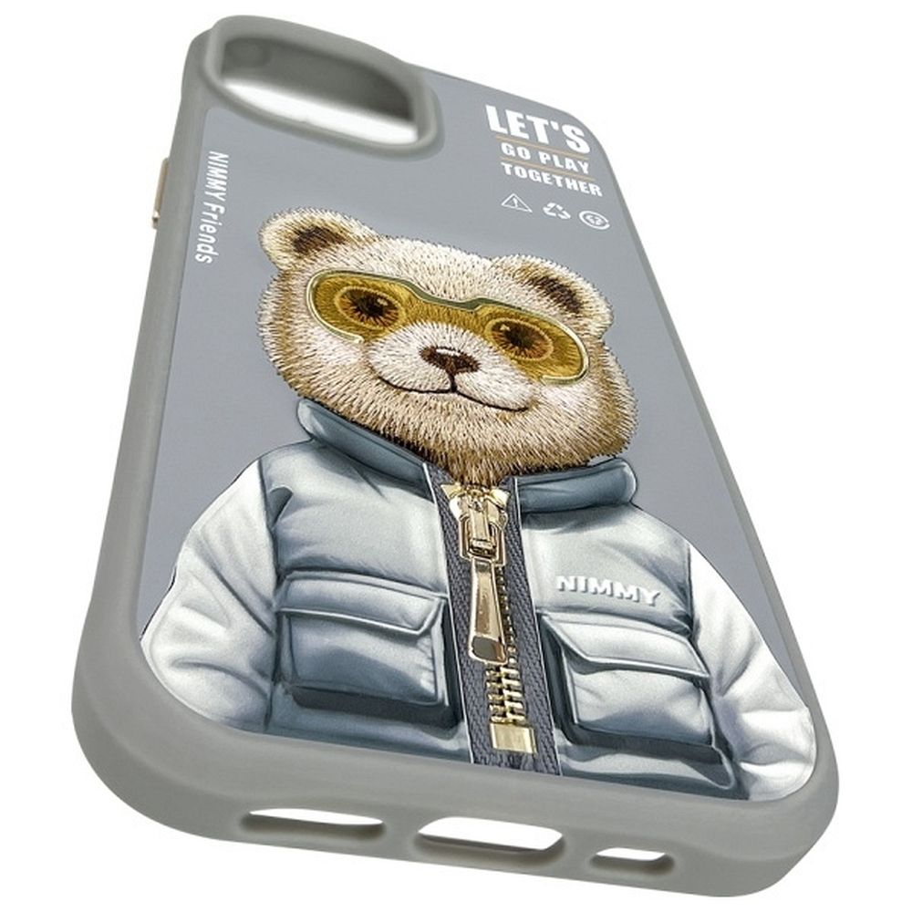 NIMMY case COOL&CUTE 2.0 Bear for IPHONE 15 gray