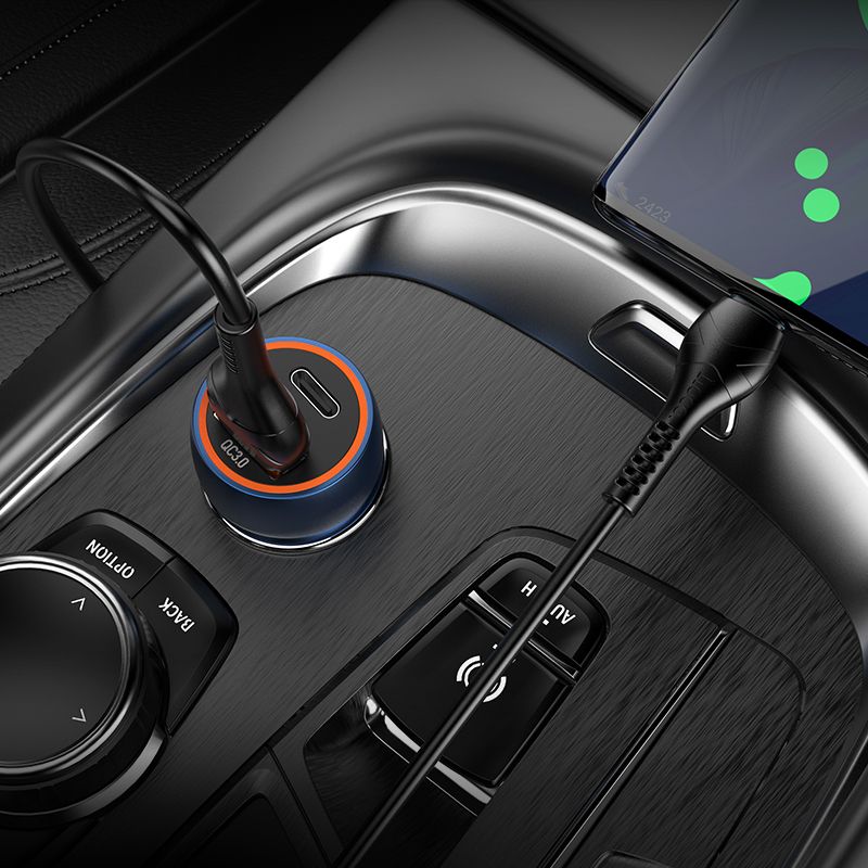 HOCO car charger USB A + Type C PD QC3.0 3A 20W Z46A sapphire blue