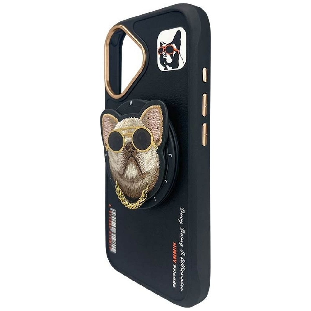 NIMMY case GLASSES COOL DOG compatible with MagSafe for IPHONE 16 black