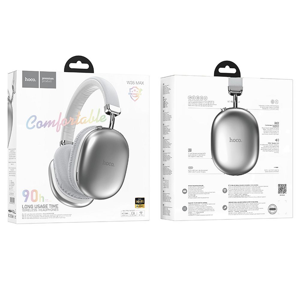 HOCO wireless bluetooth headphones W35 Max silver