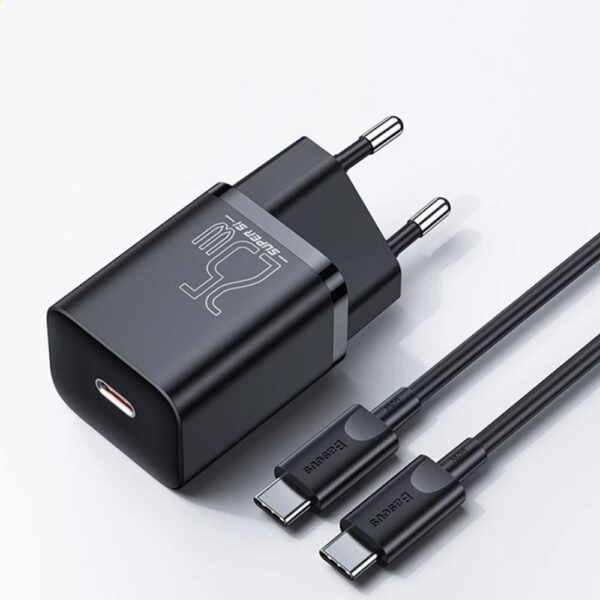 BASEUS charger Type C + cable Type C to Type C PD QC3.0 3A 25W TZCCSUP-L01 black