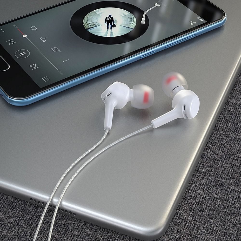 HOCO wire earphones Jack 3,5 mm with microphone M78 white