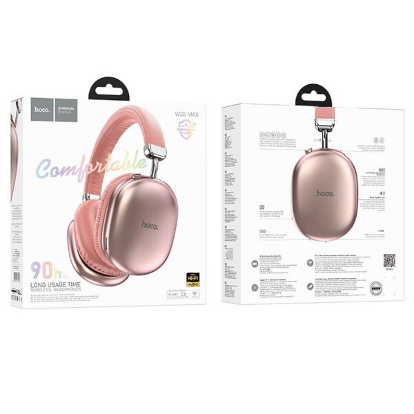 90110a2e608c0f415fe1405ad6701b9e HOCO wireless bluetooth headphones W35 Max pink