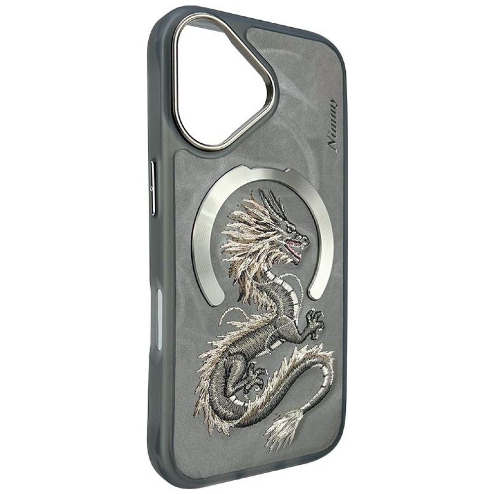 NIMMY case DRAGON compatible with MagSafe for IPHONE 16 gray