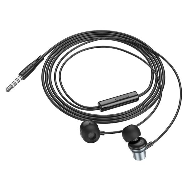 HOCO wire earphones Jack 3,5 mm with microphone M110 metal gray