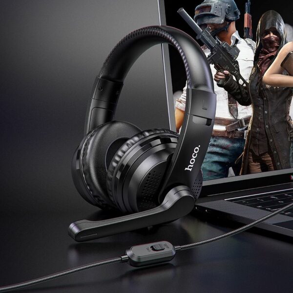 HOCO wire headphones Jack 3,5 mm with microphone W103 black
