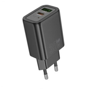 HOCO wall charger USB A + Type C PD QC3.0 3A 30W N63 black