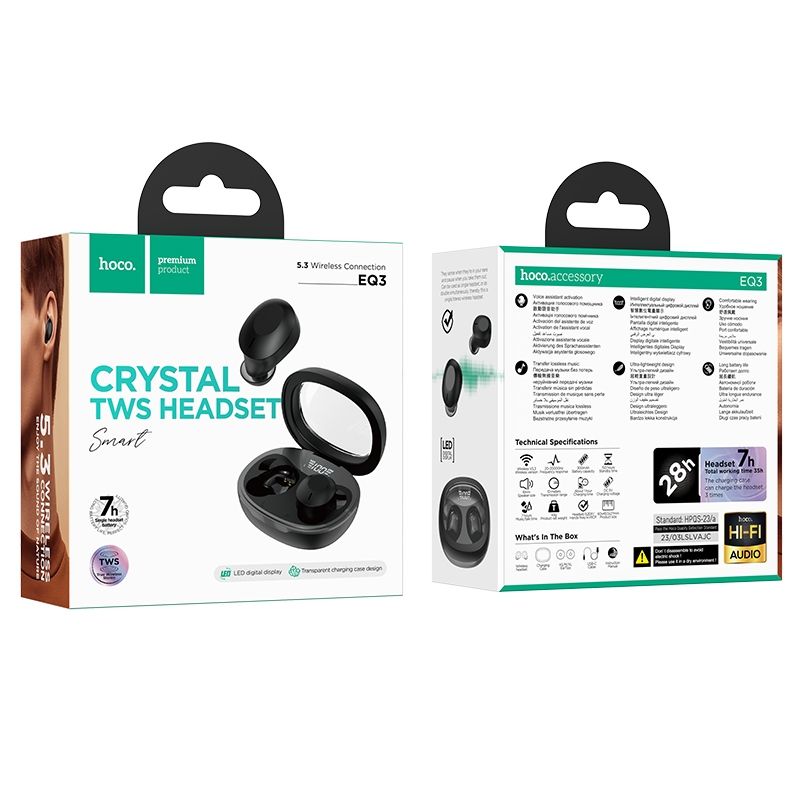 HOCO wireless bluetooth earphones TWS EQ3 black