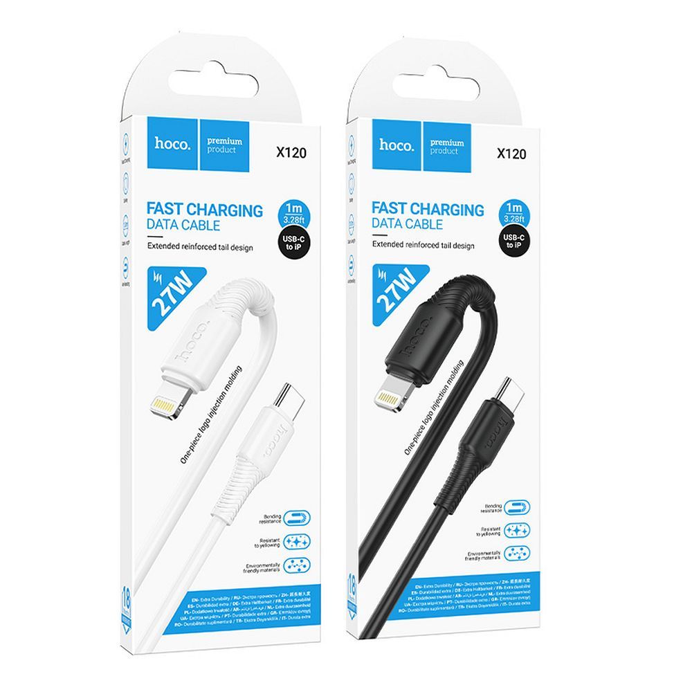 Cable USB C to Lightning Hoco PD 27W 1 m X120 black
