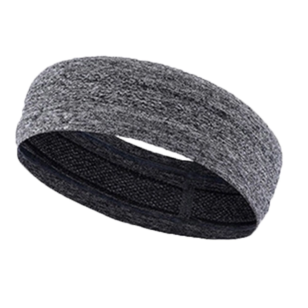 Gray fabric elastic headband for running fitnesseng