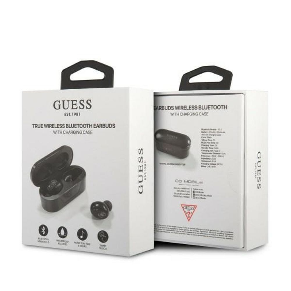 9771aa559d687dc7d8e848755a7e60a5 GUESS wireless earphones bluetooth TWS + docking station GUTWST31EK (BT5 Classic) black