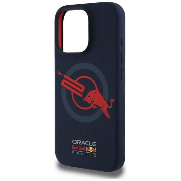 RED BULL case for IPHONE 16 Pro Max compatible with MagSafe RBHMP16X24SIOLVR (Silicone ORBR20 Logo Red Lining) navy