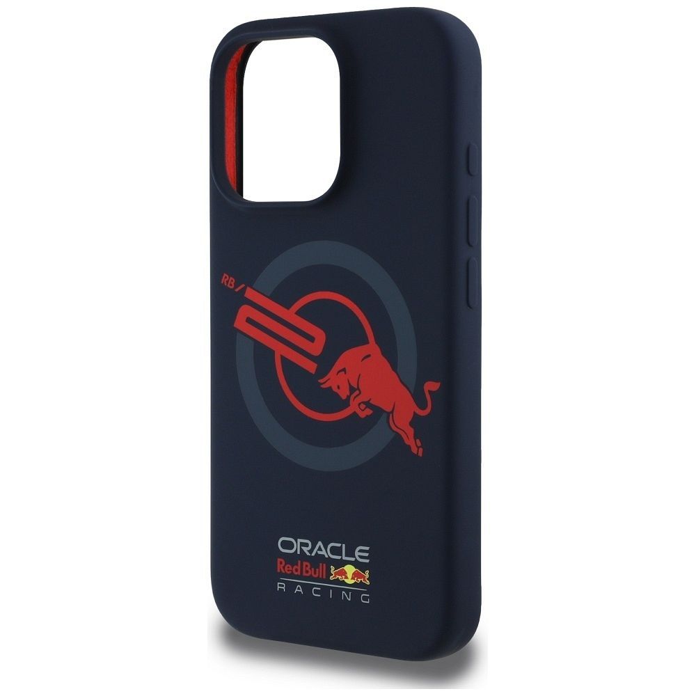 RED BULL case for IPHONE 16 Pro Max compatible with MagSafe RBHMP16X24SIOLVR (Silicone ORBR20 Logo Red Lining) navy