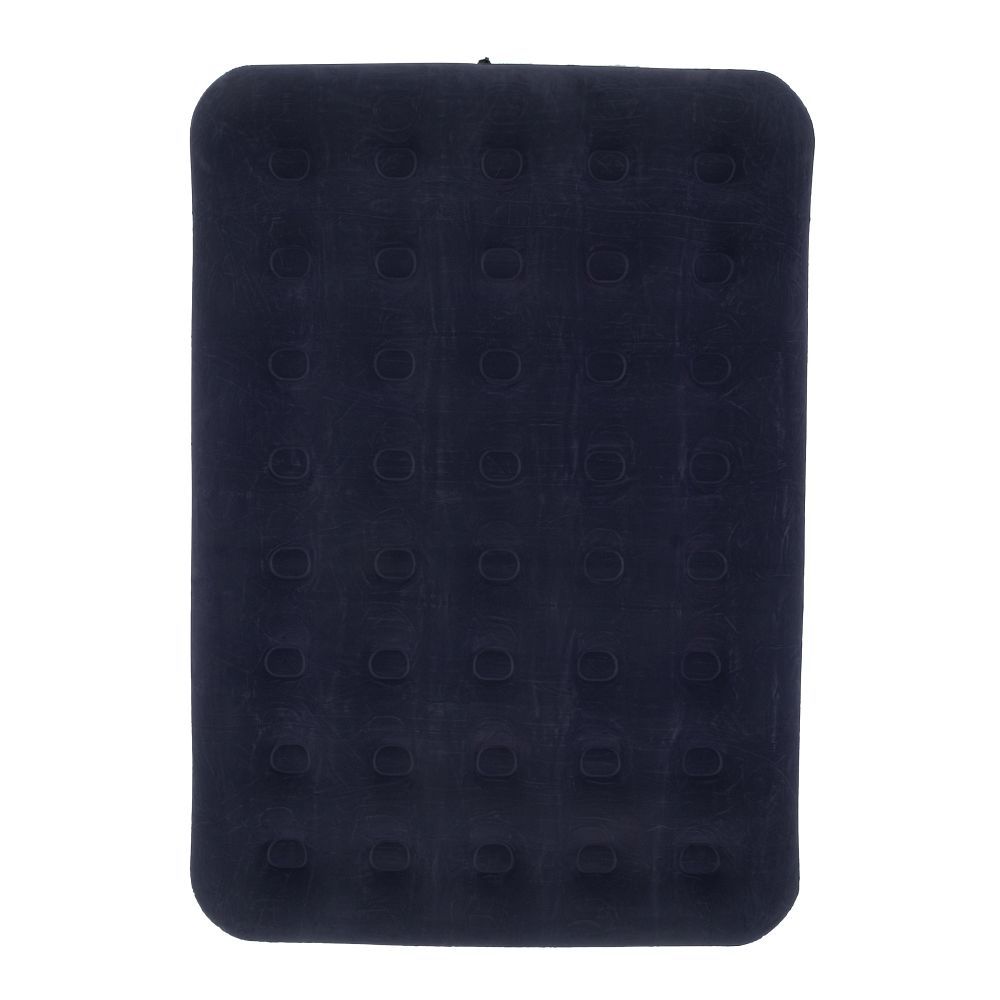 Inflatable double travel mattress with velvet finish + inflating pump 67002 blue