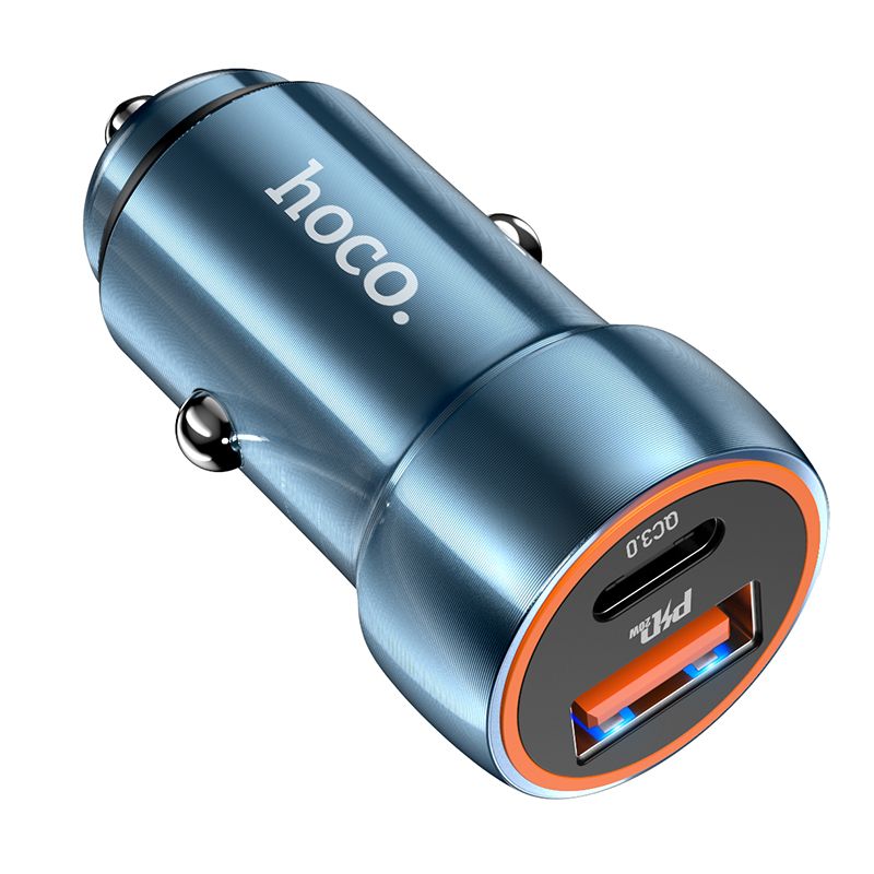 HOCO car charger USB A + Type C PD QC3.0 3A 20W Z46A sapphire blue