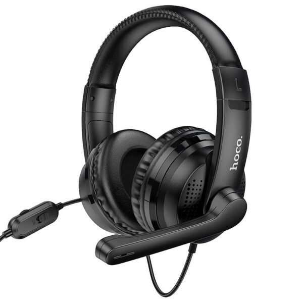 HOCO wire headphones Jack 3,5 mm with microphone W103 black
