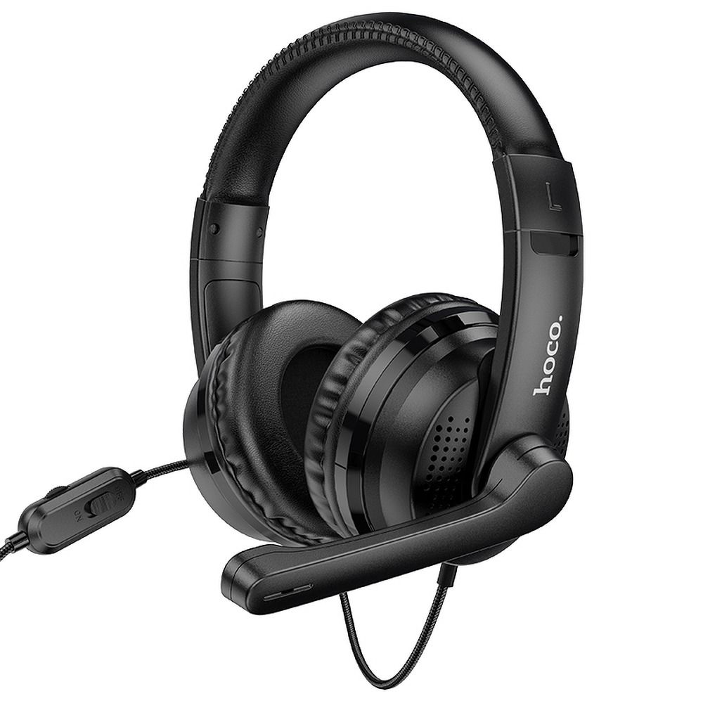 HOCO wire headphones Jack 3,5 mm with microphone W103 black