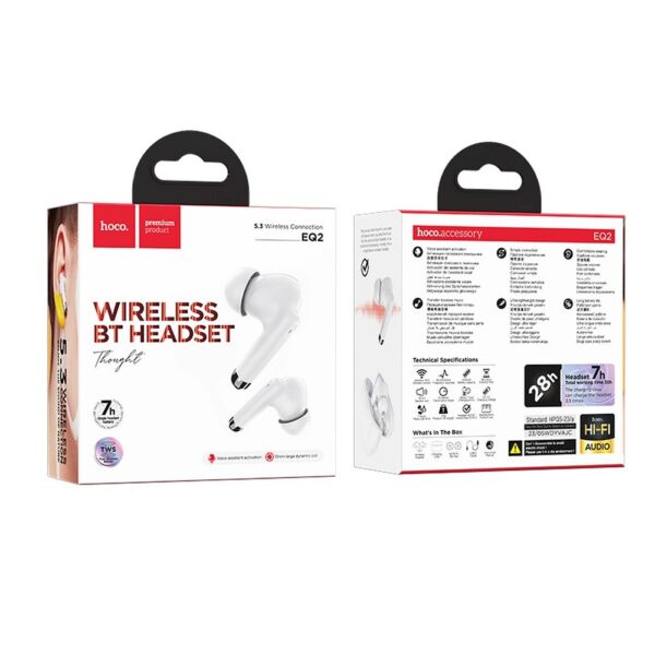 HOCO wireless bluetooth earphones TWS EQ2 white