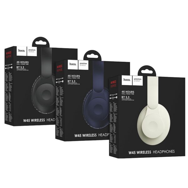 9baf1a1aa0b57565fa1f3657656ec442 HOCO wireless headphones bluetooth W45 black