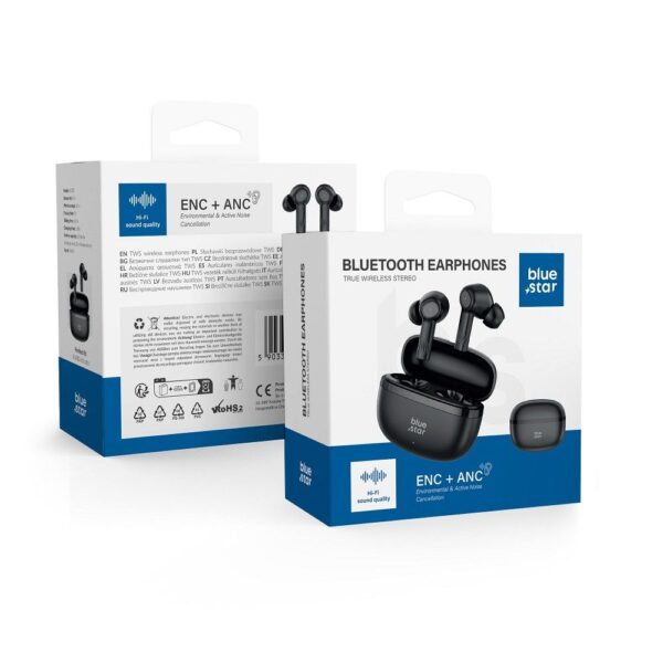 Wireless earbuds Blue Star AC20E TWS ANC + ENC black