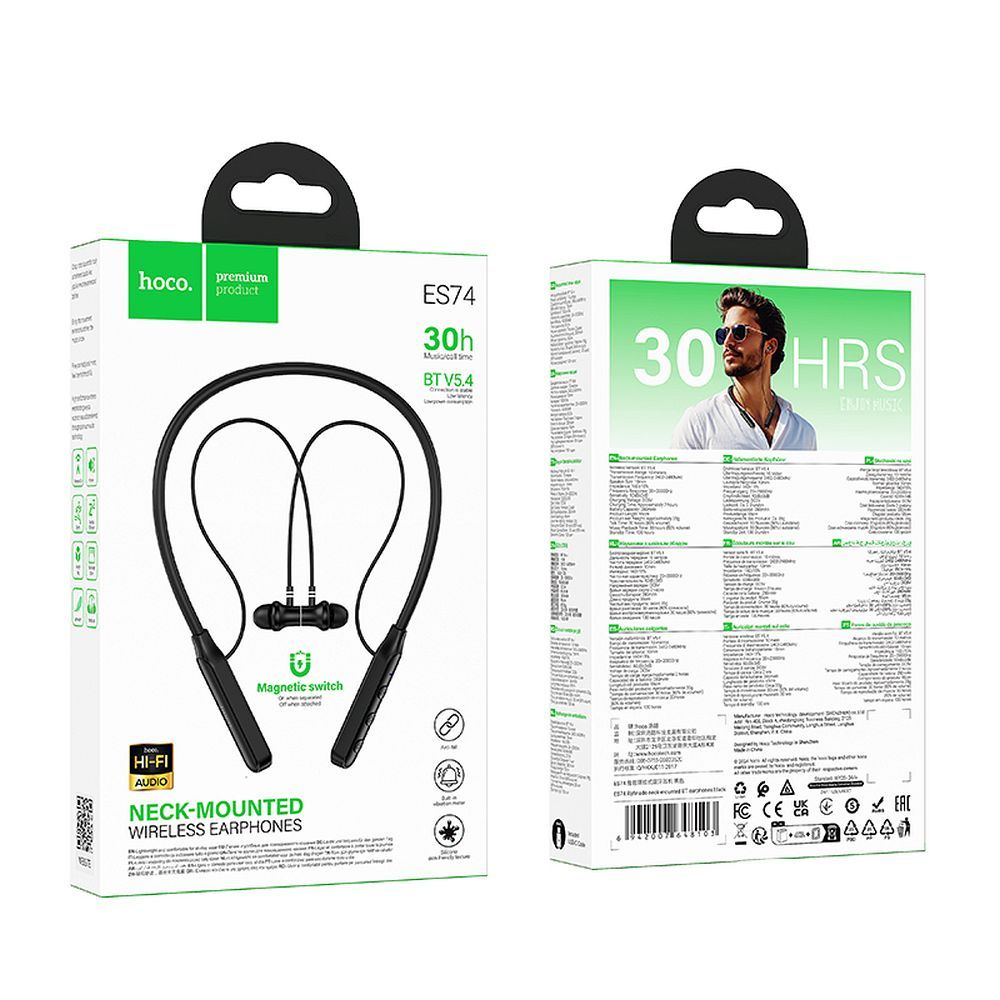 a21aacd29abbcb622ecf1bf2f630eb87 HOCO wireless earphones bluetooth ES74 black