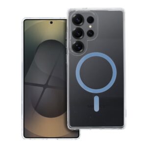 Drop Glue Colorful Ring Mag Cover compatible with MagSafe for SAMSUNG S25 ULTRA light blue