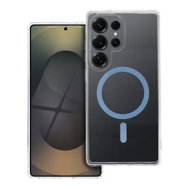 Drop Glue Colorful Ring Mag Cover compatible with MagSafe for SAMSUNG S25 ULTRA light blue