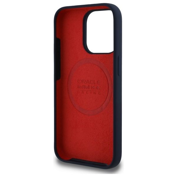 RED BULL case for IPHONE 15 Pro compatible with MgaSafe RBHMP15L24SIILVR (Silicone red Ring) navy