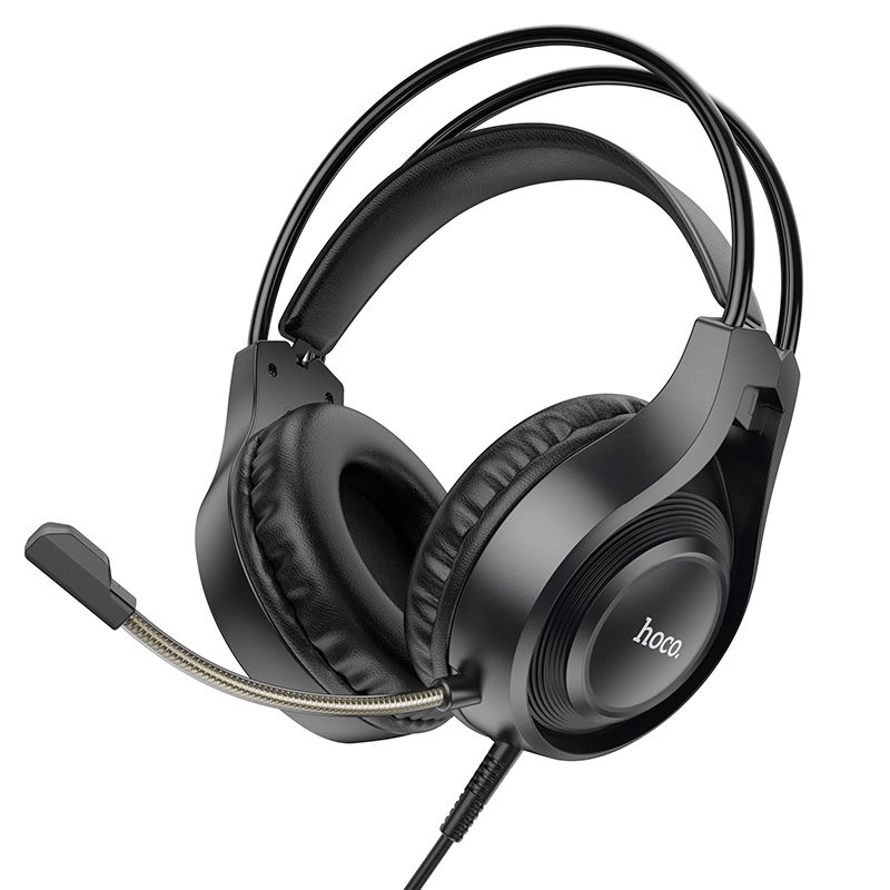 HOCO wire headphones Jack 3,5 mm with microphone W106 black