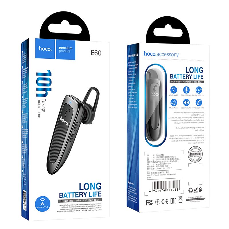 HOCO bluetooth headset E60 black