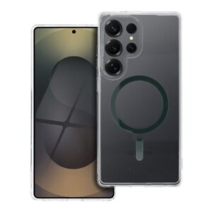 Drop Glue Colorful Ring Mag Cover compatible with MagSafe for SAMSUNG S25 ULTRA dark green