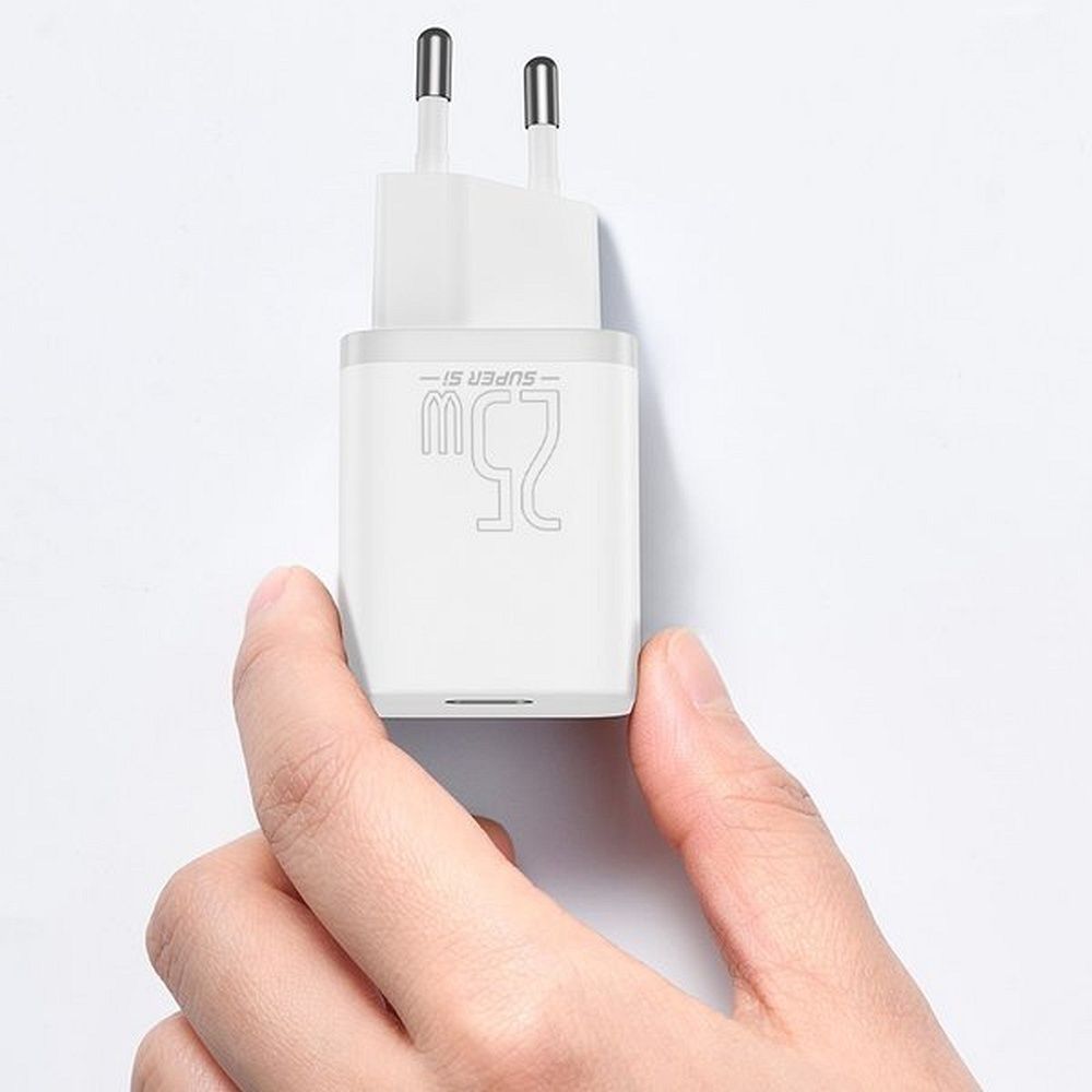 BASEUS charger Type C + cable Type C to Type C PD QC3.0 3A 25W TZCCSUP-L02 white