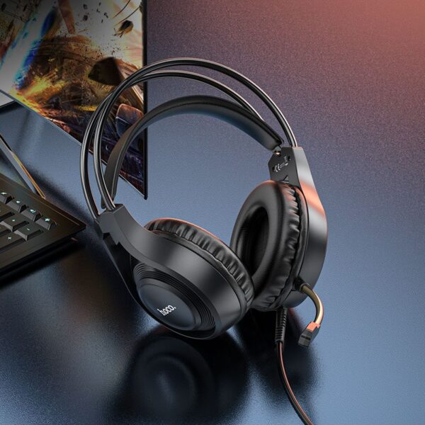 HOCO wire headphones Jack 3,5 mm with microphone W106 black