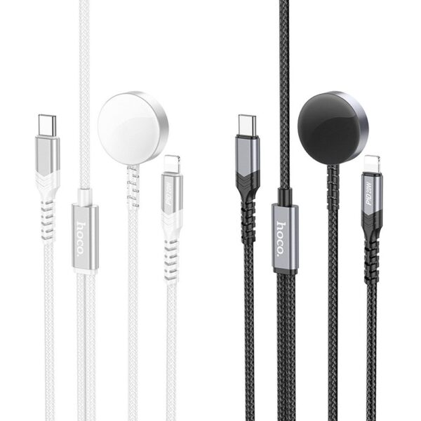 HOCO wireless charger 2in1 Type C for Apple Watch + charging cable Lightning PD QC 3A CW54 1,2 m white