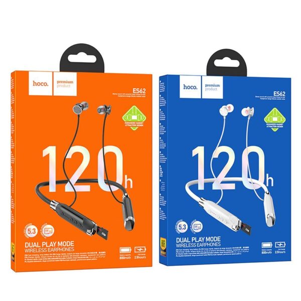 ac4d53f3eac4f3ab4dc9a7845e49af7c HOCO wireless earphones bluetooth neck-hang ES62 grey