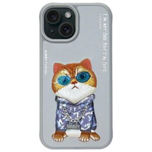 NIMMY case GLASSES COOL CAT for IPHONE 15 gray
