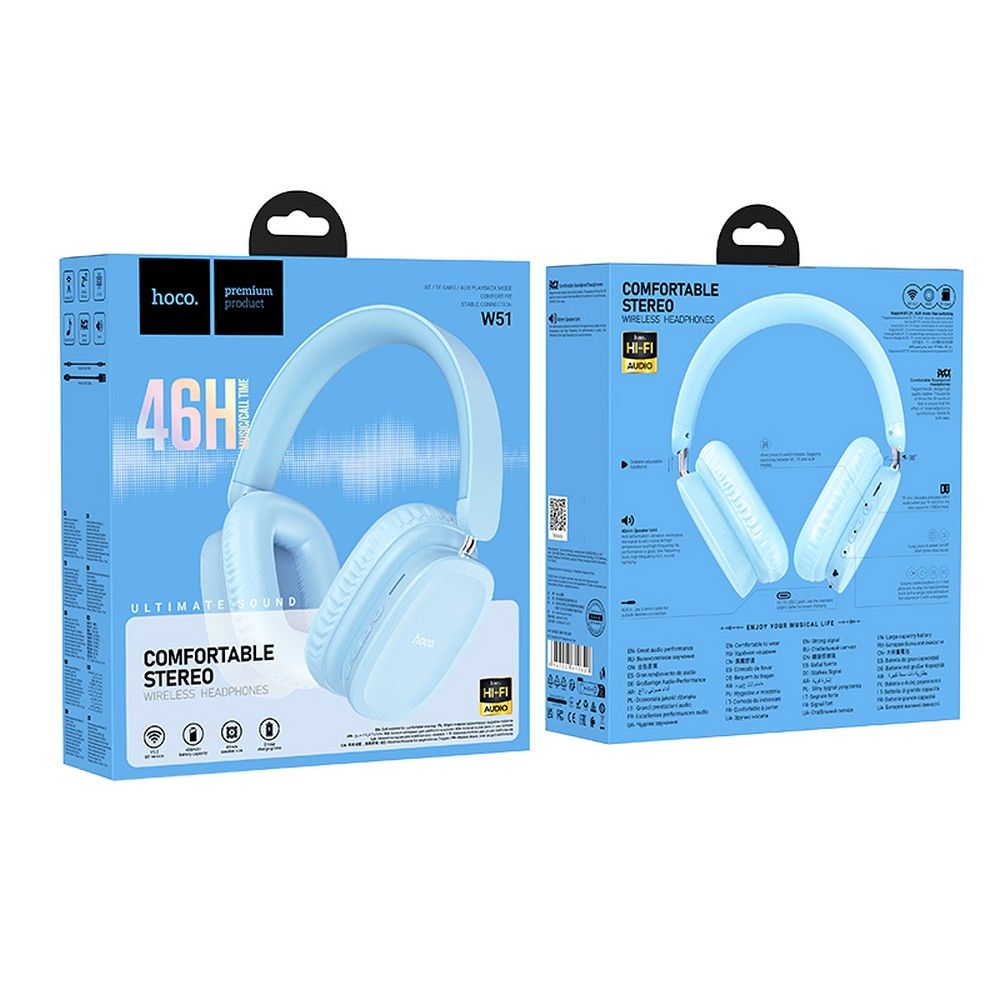 HOCO wireless headphones bluetooth W51 blue