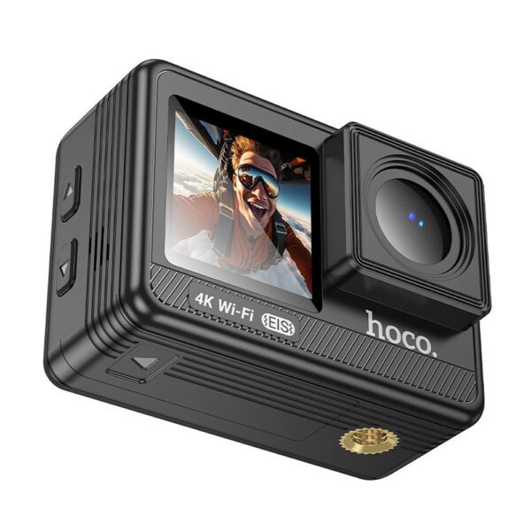 Sports camera Hoco with two screens 1,3" + 2" anti-shake IPS 4K/30fps DV102 black