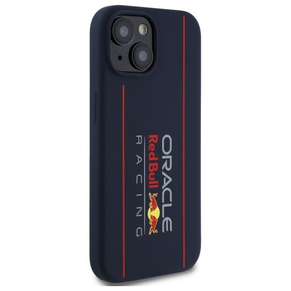 b2dc26375f75b5be49c2a934d42f4a1f RED BULL case for IPHONE 15 compatible with MagSafe RBHMP15S24SIOLRV (Silicone Oversize Vertical Logo) navy