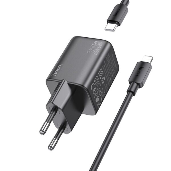 HOCO wall charger Type C + cable Type C to Lightning QC PD 20W N40 black