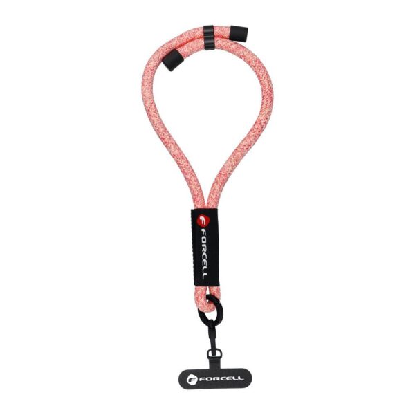 FORCELL F-DESIGN R10X40 wrist phone lanyard with adjustable length (max 20cm in the loop) pink white
