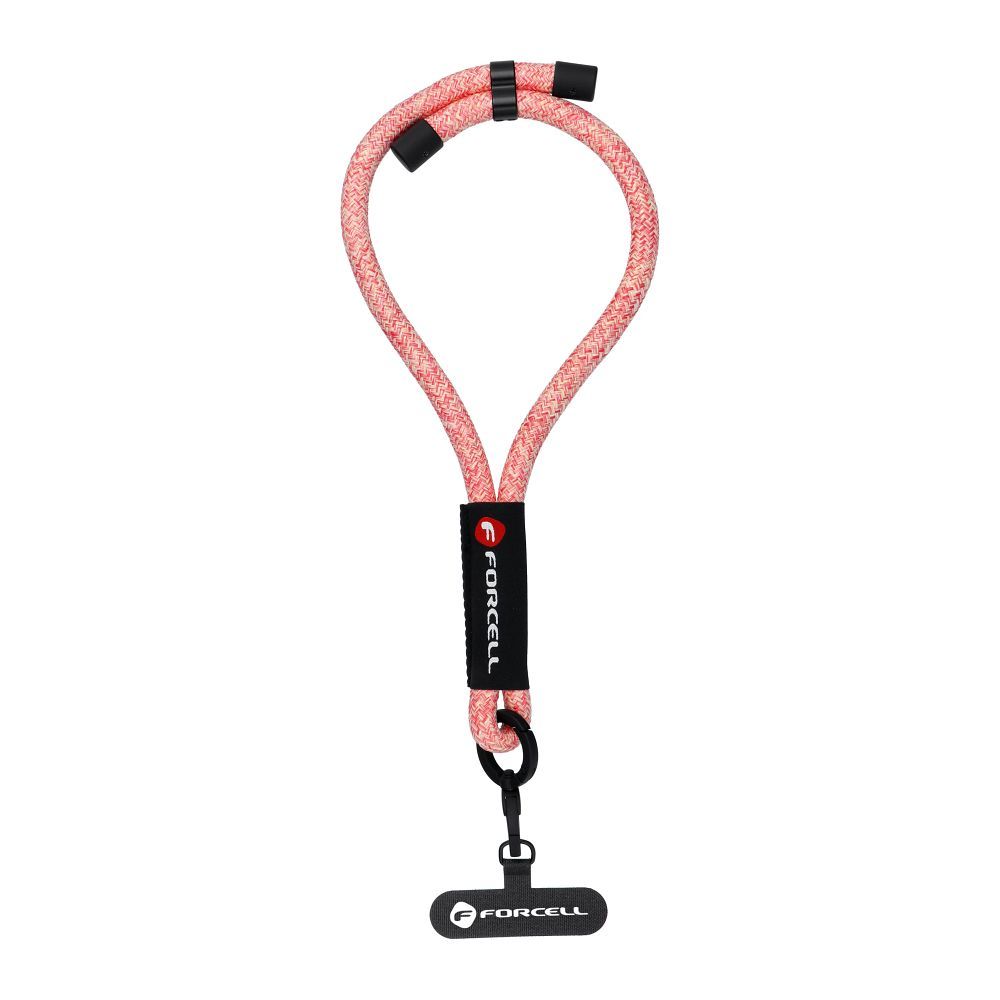 FORCELL F-DESIGN R10X40 wrist phone lanyard with adjustable length (max 20cm in the loop) pink white