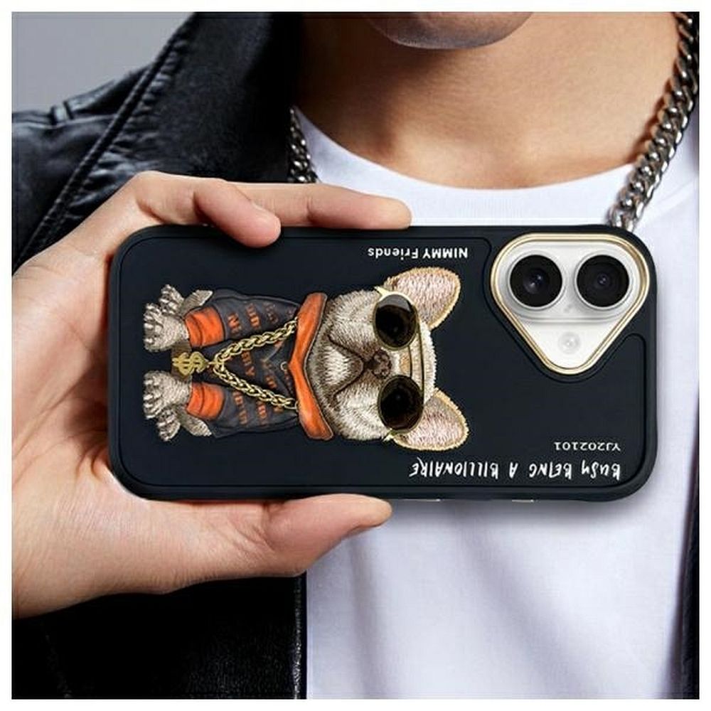 b4d5adc1e7708b1aa6120be4cf5e581c NIMMY case GLASSES COOL DOG for IPHONE 16 black