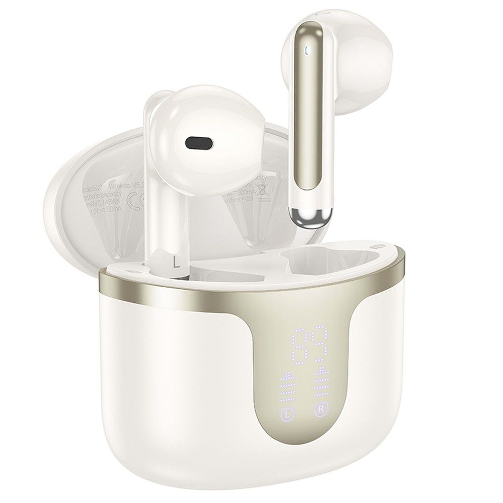 HOCO wireless bluetooth earphones TWS EQ7 milky white