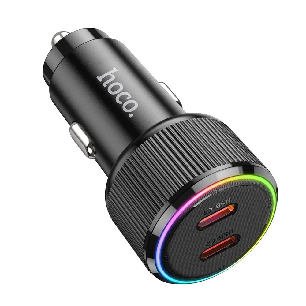 HOCO car charger 2 x Type C QC PD 50W NZ14B black