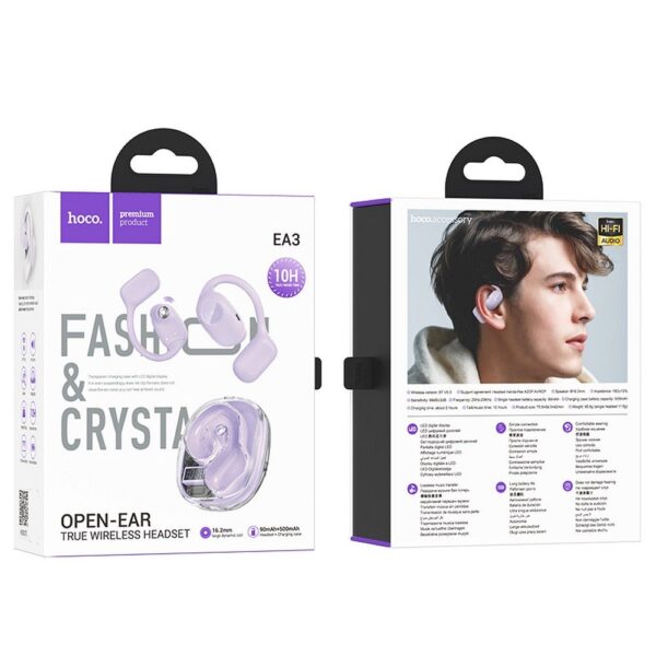 HOCO wireless earphones bluetooth TWS EA3 purple