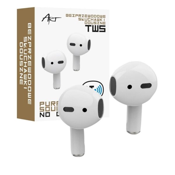 b7a2ed7ce50f31dc50642d9571394e31 ART wireless earphones bluetooth TWS + docking station Lightning AP-TW-B1 white