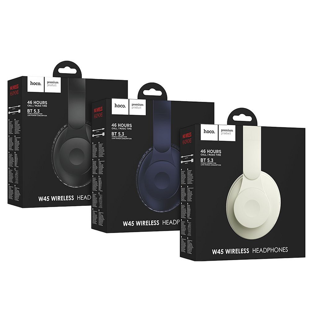 b7a78af04e910b25d3c8fc774424188b HOCO wireless headphones milky whitetooth W45 milky white
