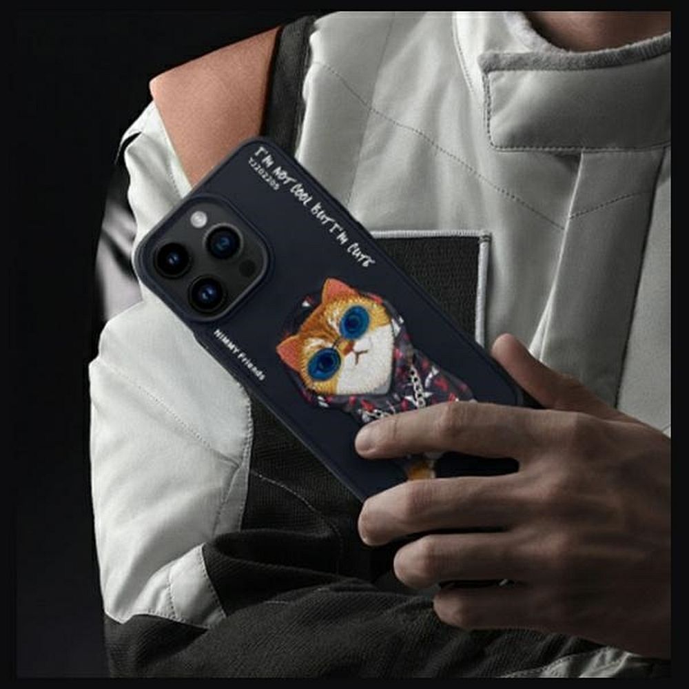 b7c2df14ddc46b703edb7020a8a60ec5 NIMMY case GLASSES COOL CAT for IPHONE 15 Pro black